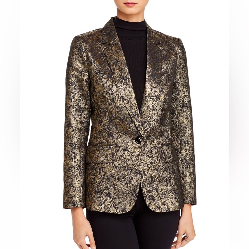 Aqua Brand Gold Metallic Blazer
